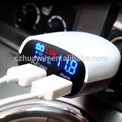 2020 new design rotatable LED dual usb car charger